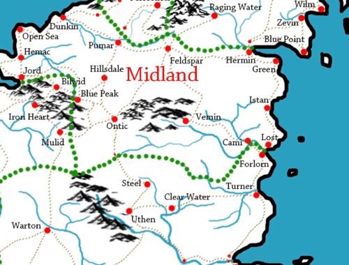 Map of Kynto, Midland, and Cothel